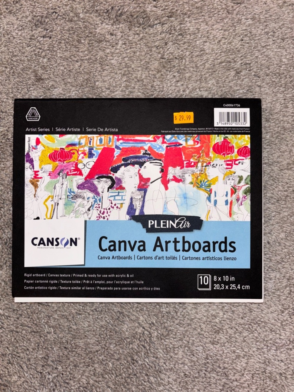NWT “Canson” Artist Series Plein Air Canva Artboard
Pad - 8" × 10", 10 Sheets